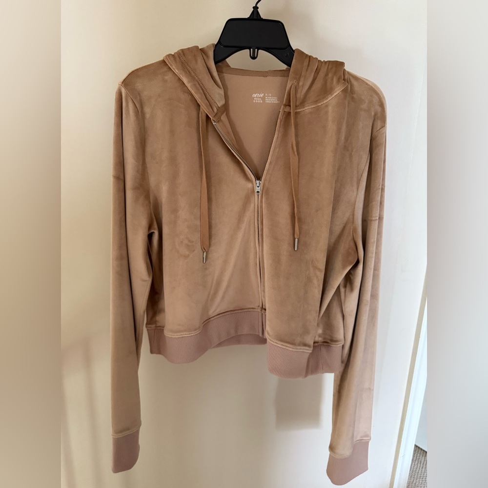 Aerie Velour Zip Up Hoodie - Picture 2 of 4